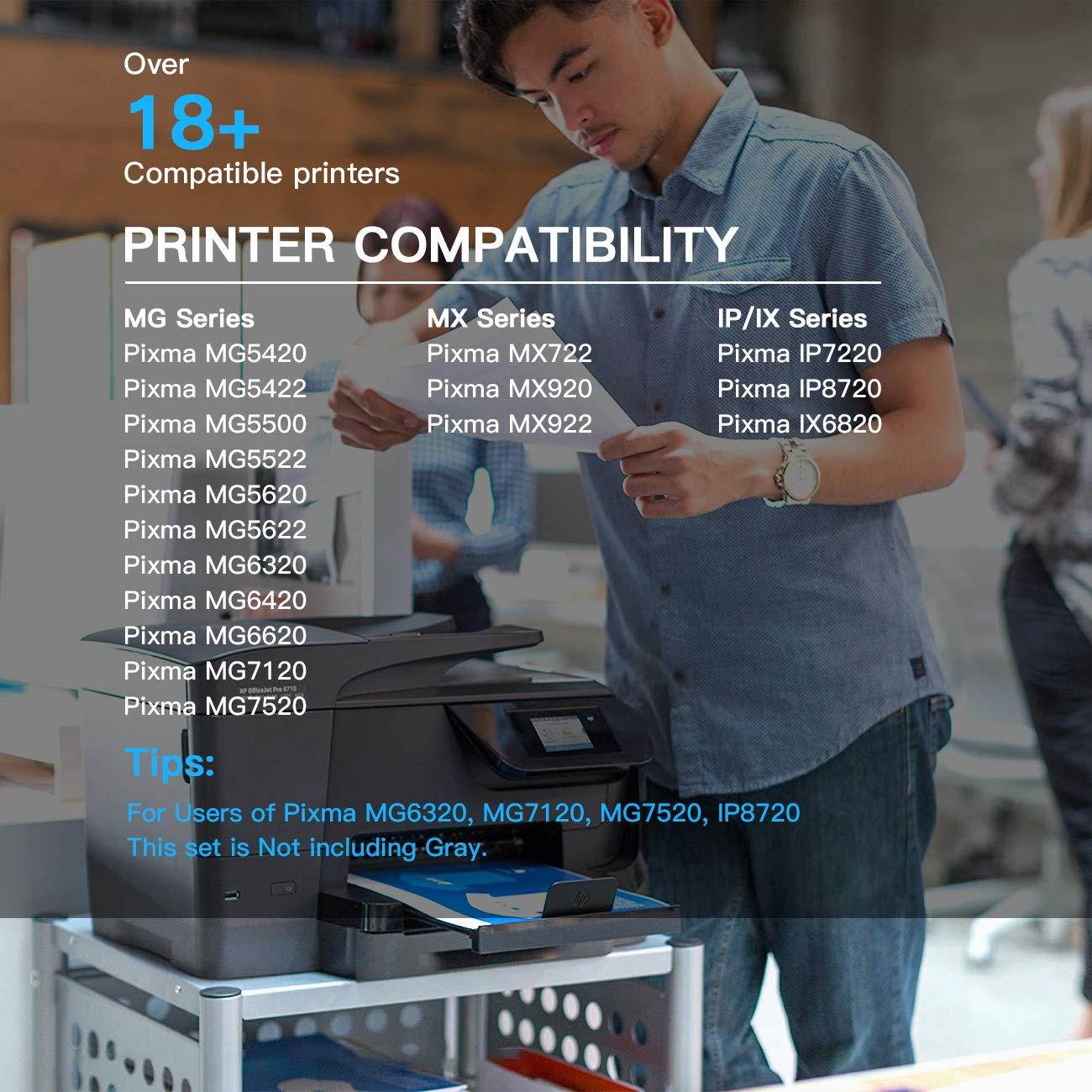 E-Z Ink (TM) Compatible Ink Cartridge Replacement for Canon PGI-250XL PGI 250 XL CLI-251XL CLI 251 XL to use with PIXMA MX922 MG5520 (1 Large Black, 1 Cyan, 1 Magenta, 1 Yellow, 1 Small Black) 5 Pack