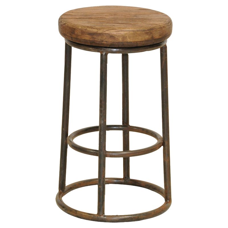 24&#34; Backless Counter Height Barstool Metal/Brown - Kosas Home
