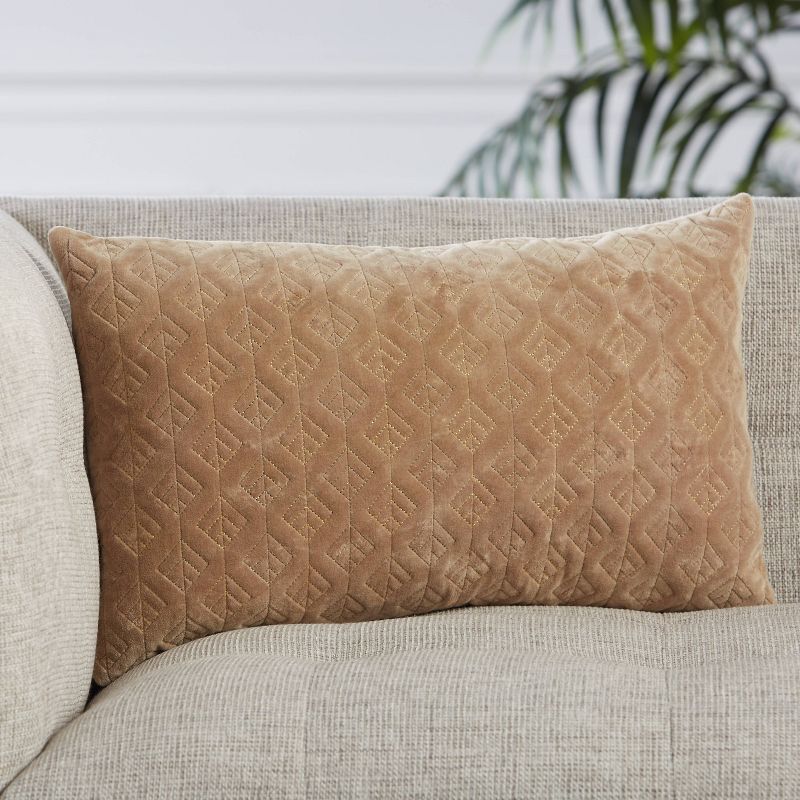 13&#34;x21&#34; Oversize Dakon Trellis Poly Filled Lumbar Throw Pillow Beige - Jaipur Living