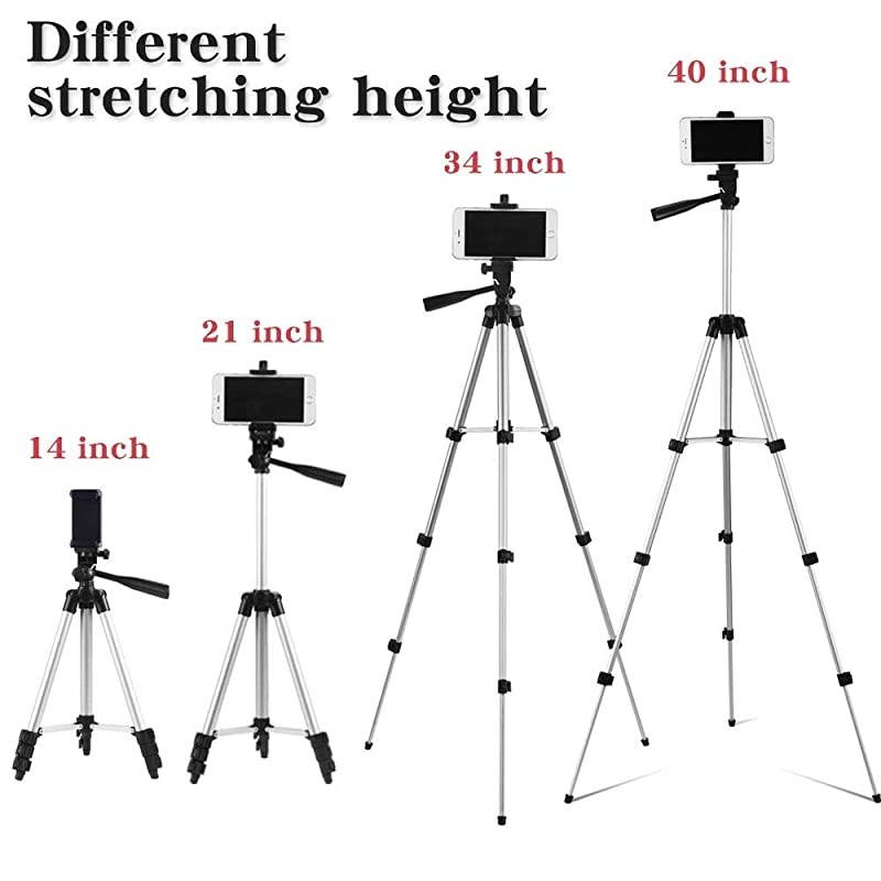 Tripod 3-Way Aluminum Portable Camera Stand Light Weight Travel Universal Smartphone Holder with Carrying Case for Cell Phone12 11 7 8 Plus XR Xs Max X Desktop Support
