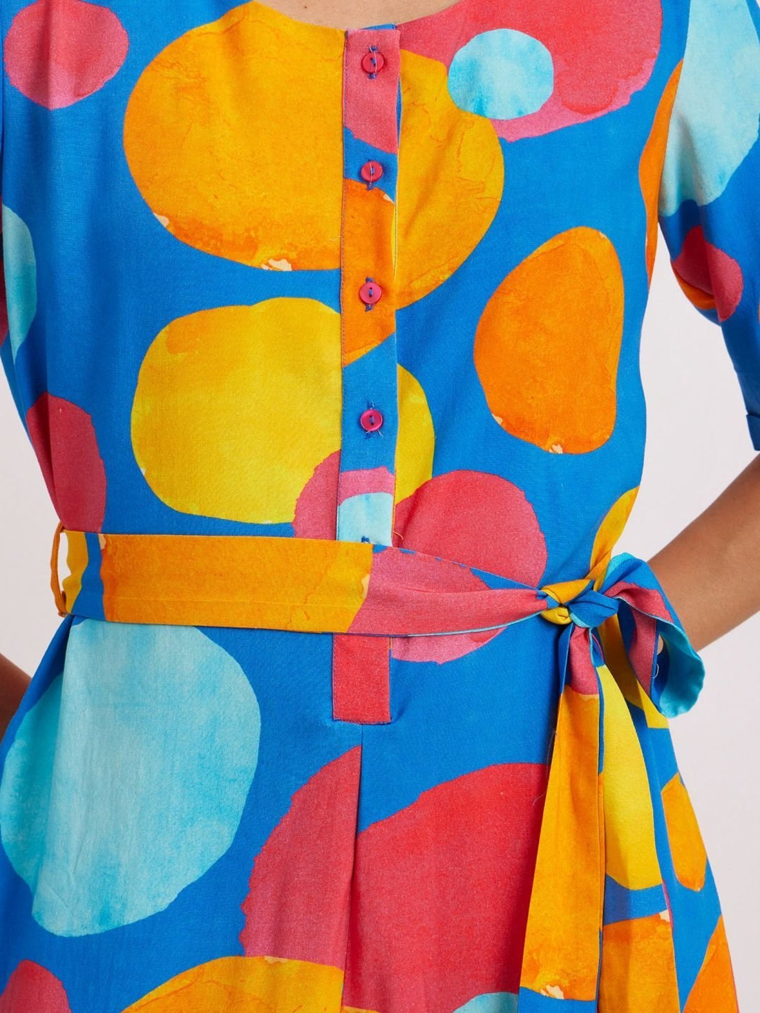 Pink Fort Multicolored Polka Dots Jumpsuit