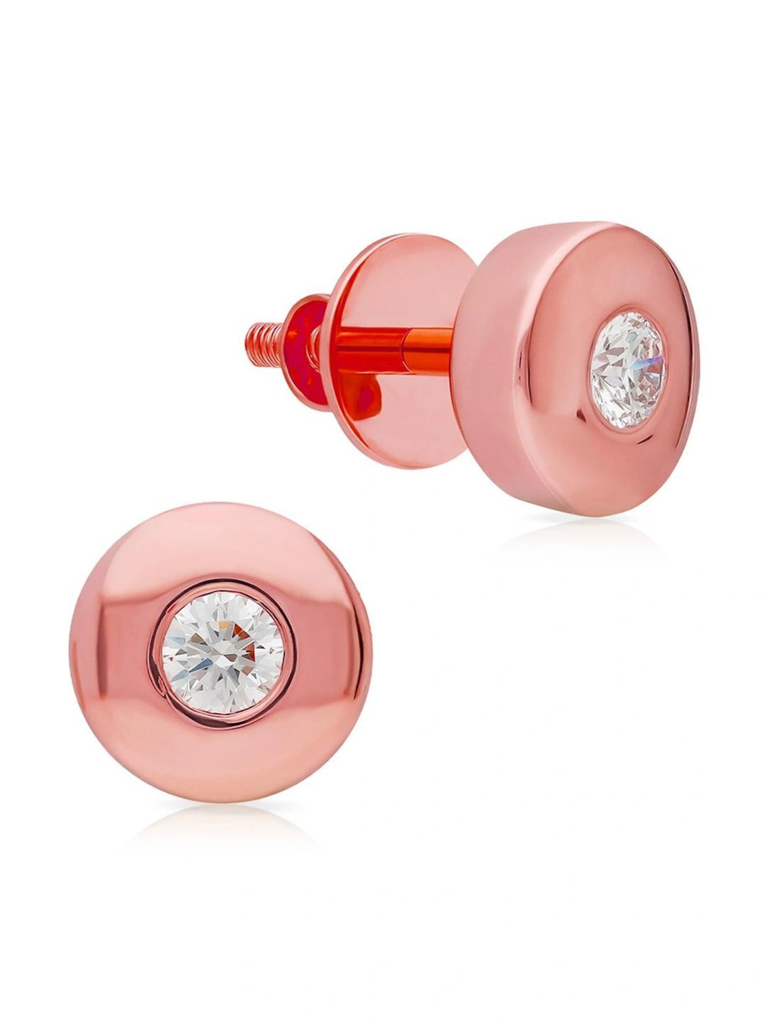 Malabar Gold and Diamonds 18k IGI Certified Diamond Rose Gold Stud Earrings for Women