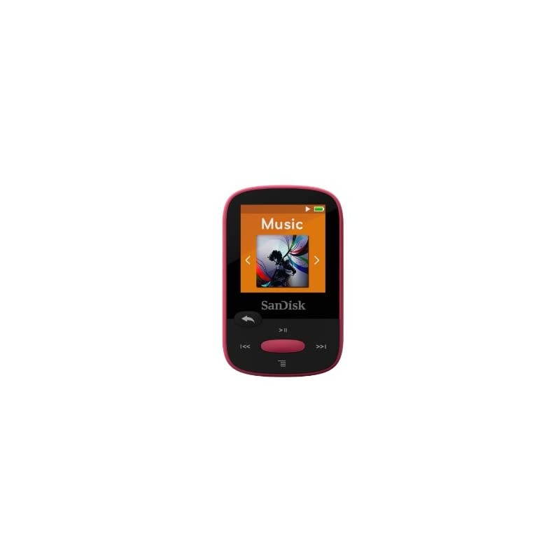 8GB Clip Sport MP3 Player, Pink - LCD Screen and FM Radio - SDMX24-008G-G46P