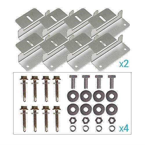 renogy 4 sets of solar panel mounting z brackets for rv, boat, wall and other off gird roof installation, 4 pack