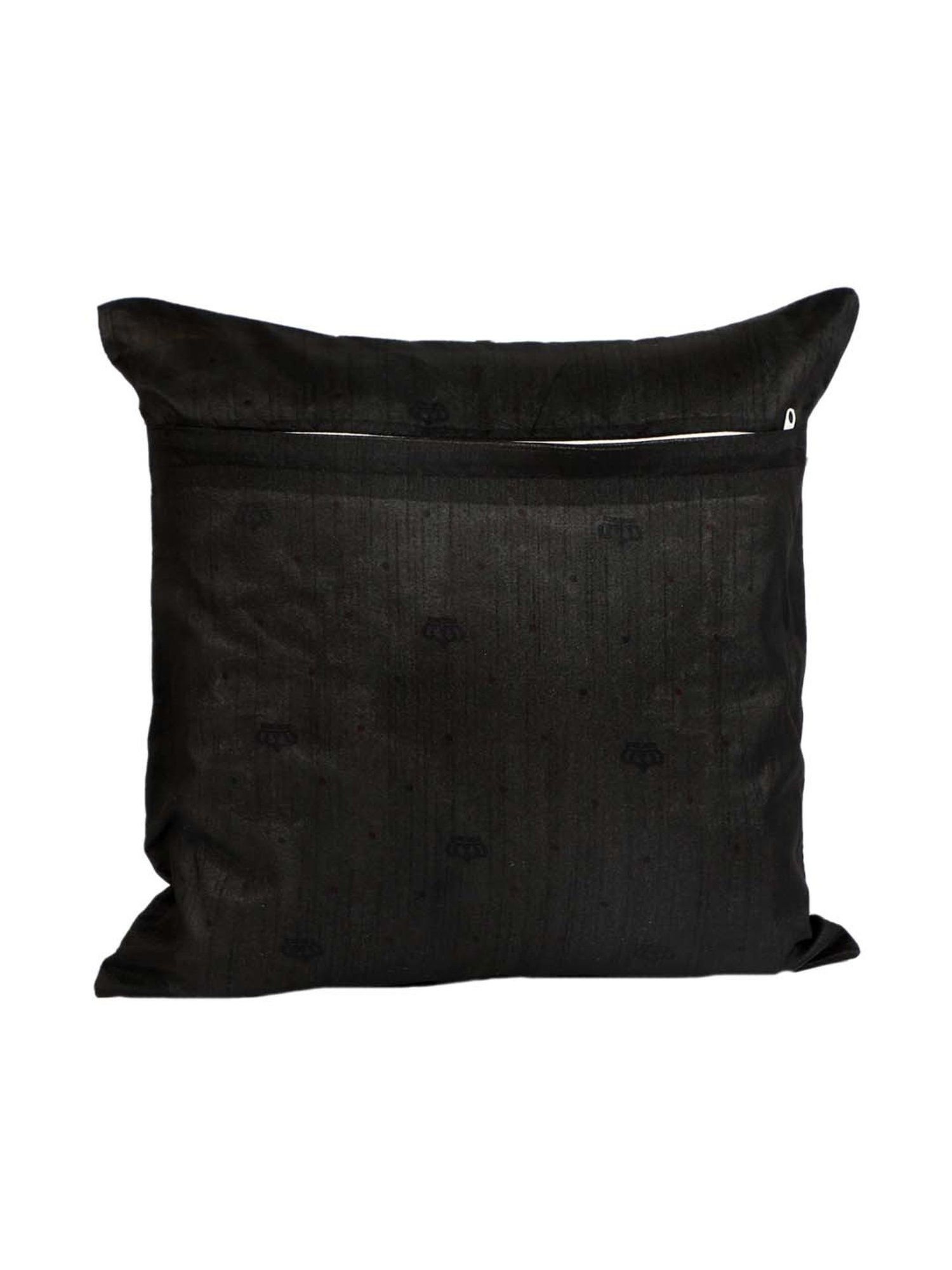 MFD HOME Furnishing Black & Silver Polyester Cushion Cover - Set of 2