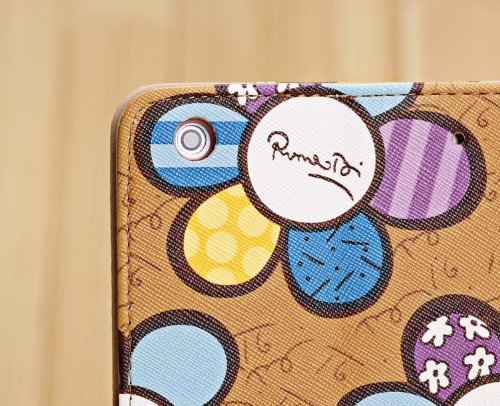 Euroge Tech&reg; New Cute Nifty Sunflower Design Folio Leather Cover Stand Protective Case for Apple Ipad 5/iPad Air(yellow)