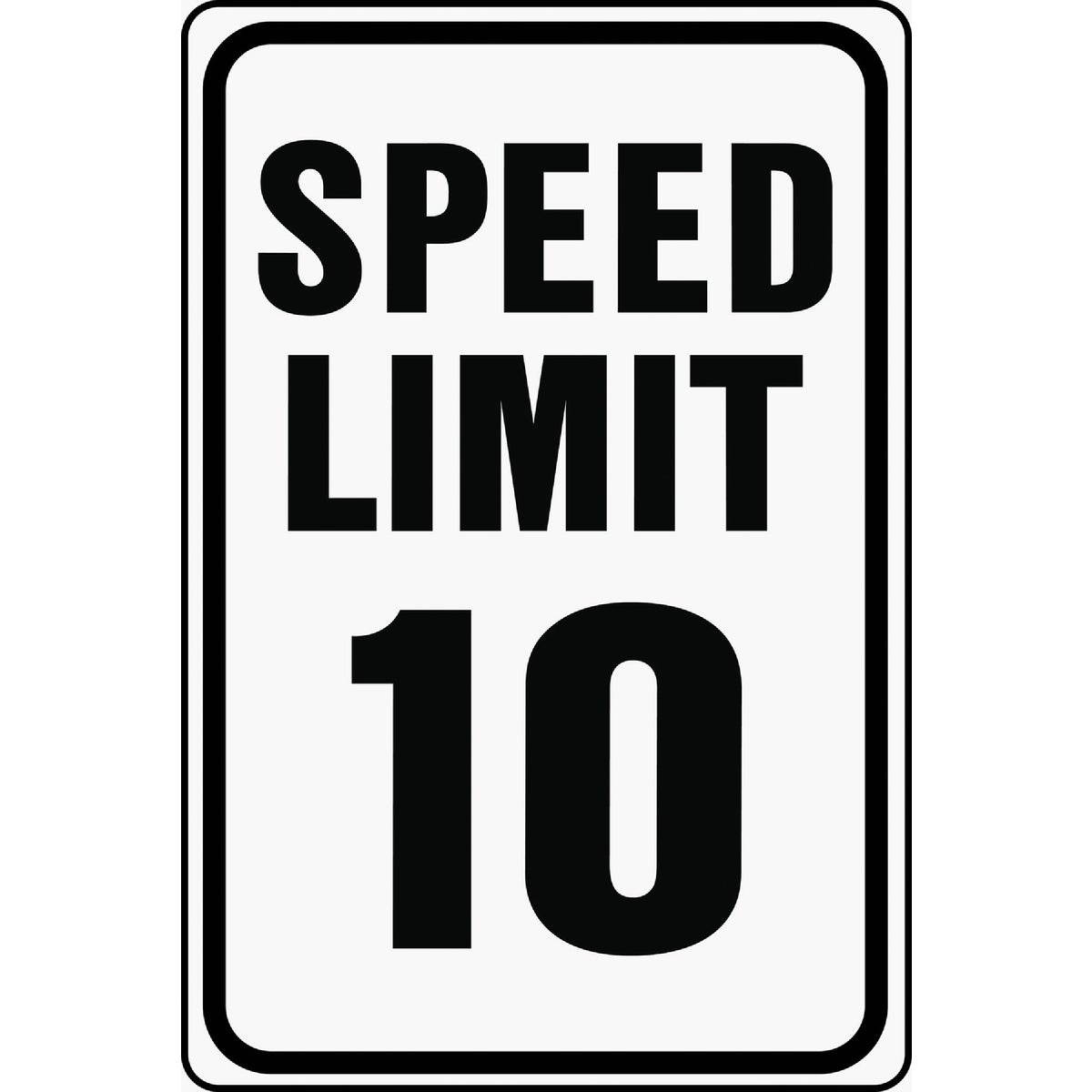 Hy-Ko Heavy-Duty Aluminum Sign, Speed Limit 10 HW-10