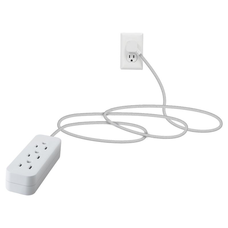 Cordinate 10&#39; Outlet Extension Cord Gray/White