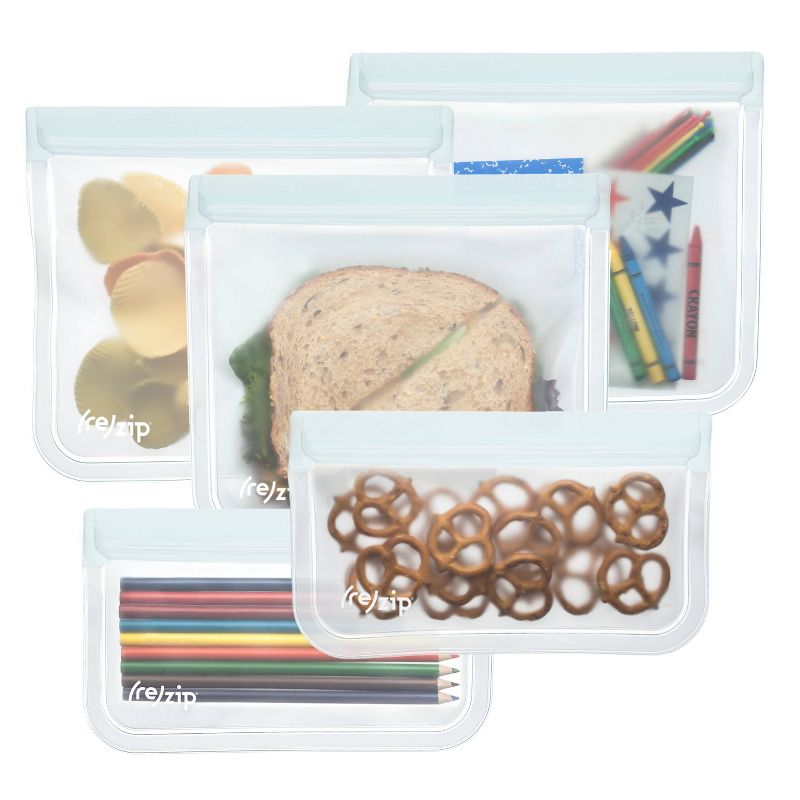 (re)zip Leak-proof Clear Reusable Storage Bag Kit - 5ct