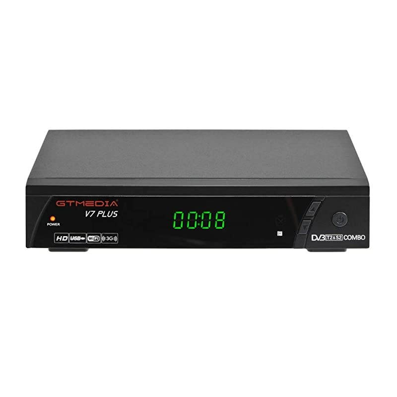 V7 Plus HD Free to air Satellite Receiver FTA DVB-S2/T2 Built-in Galaxy 19 Digital TV Sat Decoder with Antenna WiFi USB Full HD 1080P H.265 HEVC Support YouTube PVR CCcam