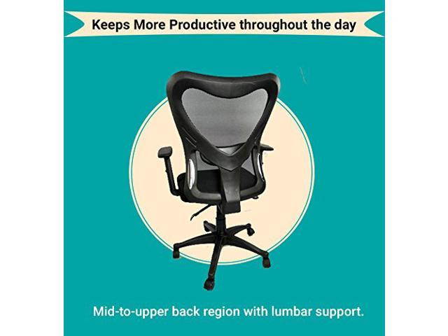 Executive Comfortable Chelsea Office Chair With Tilt Tension Adjustment Knob, Ergonomic for Computer Desk, Lumbar Posture Support, Durable Mesh - BLACK COLOR