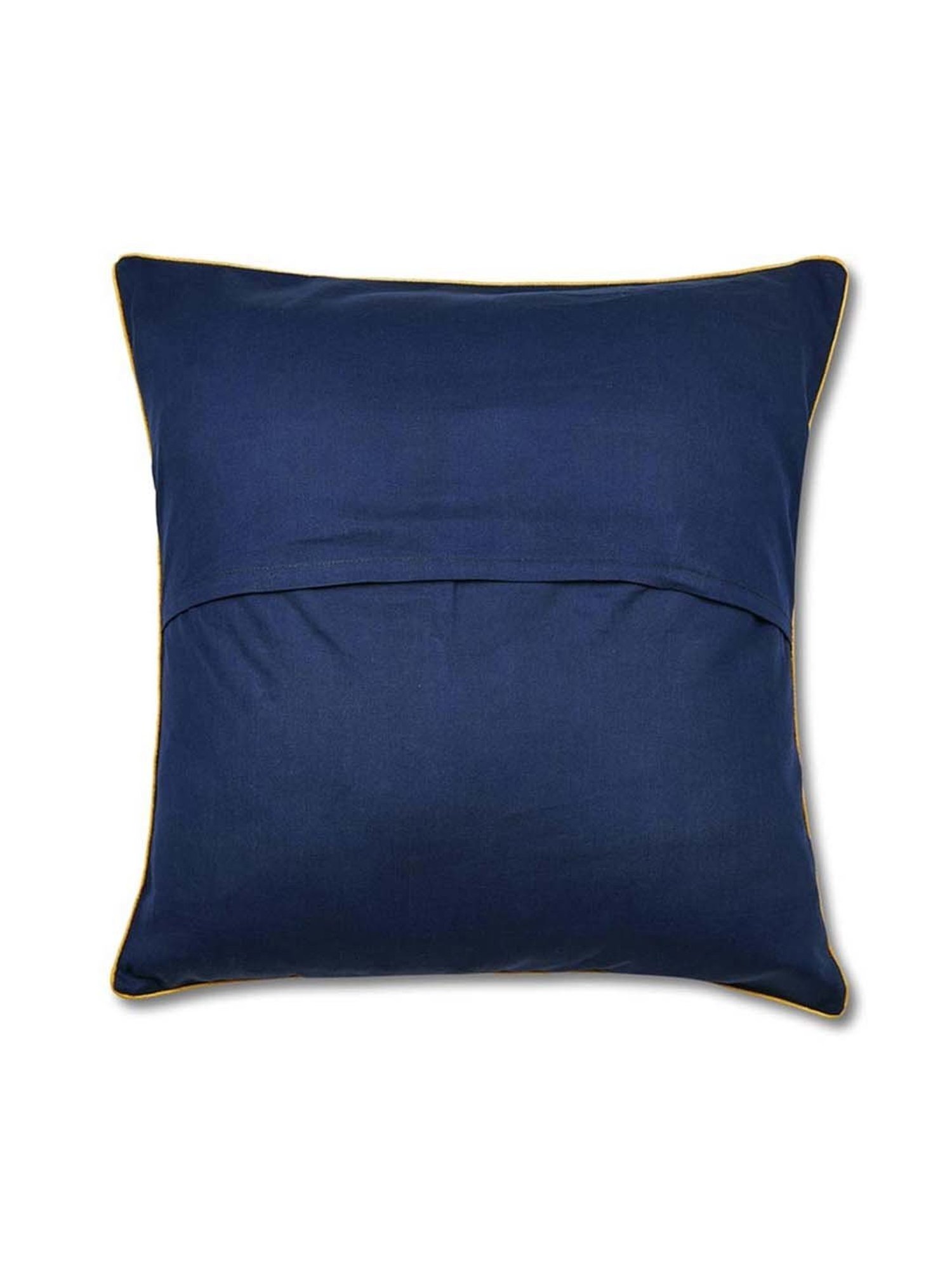 Fabindia Deeva Blue Cotton Blend Cushion Cover