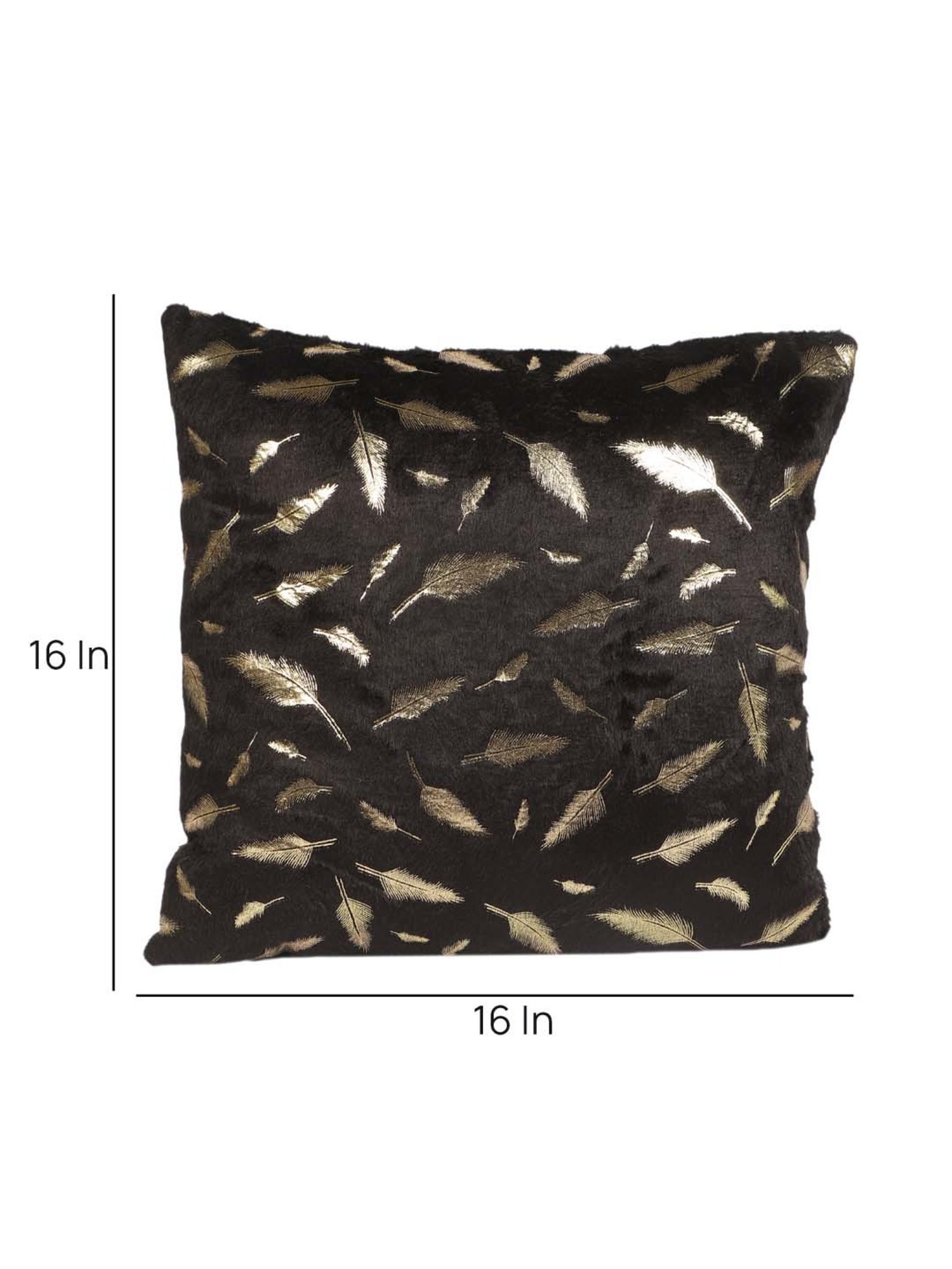 MFD HOME Furnishing Black Velvet Cushion Cover - Set of 1