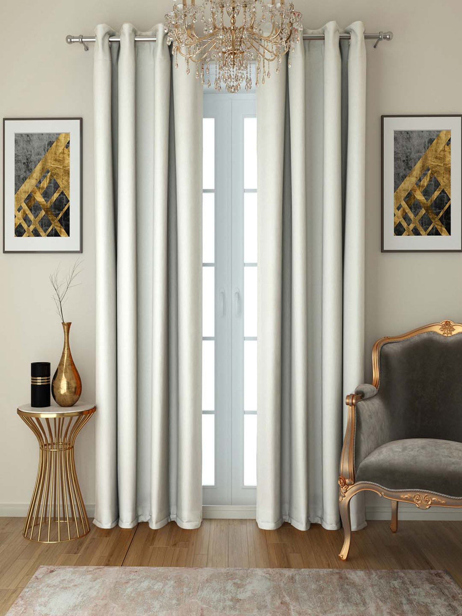 Swayam Blackout Eyelet Window Curtains - Set of 2 (5 Ft)