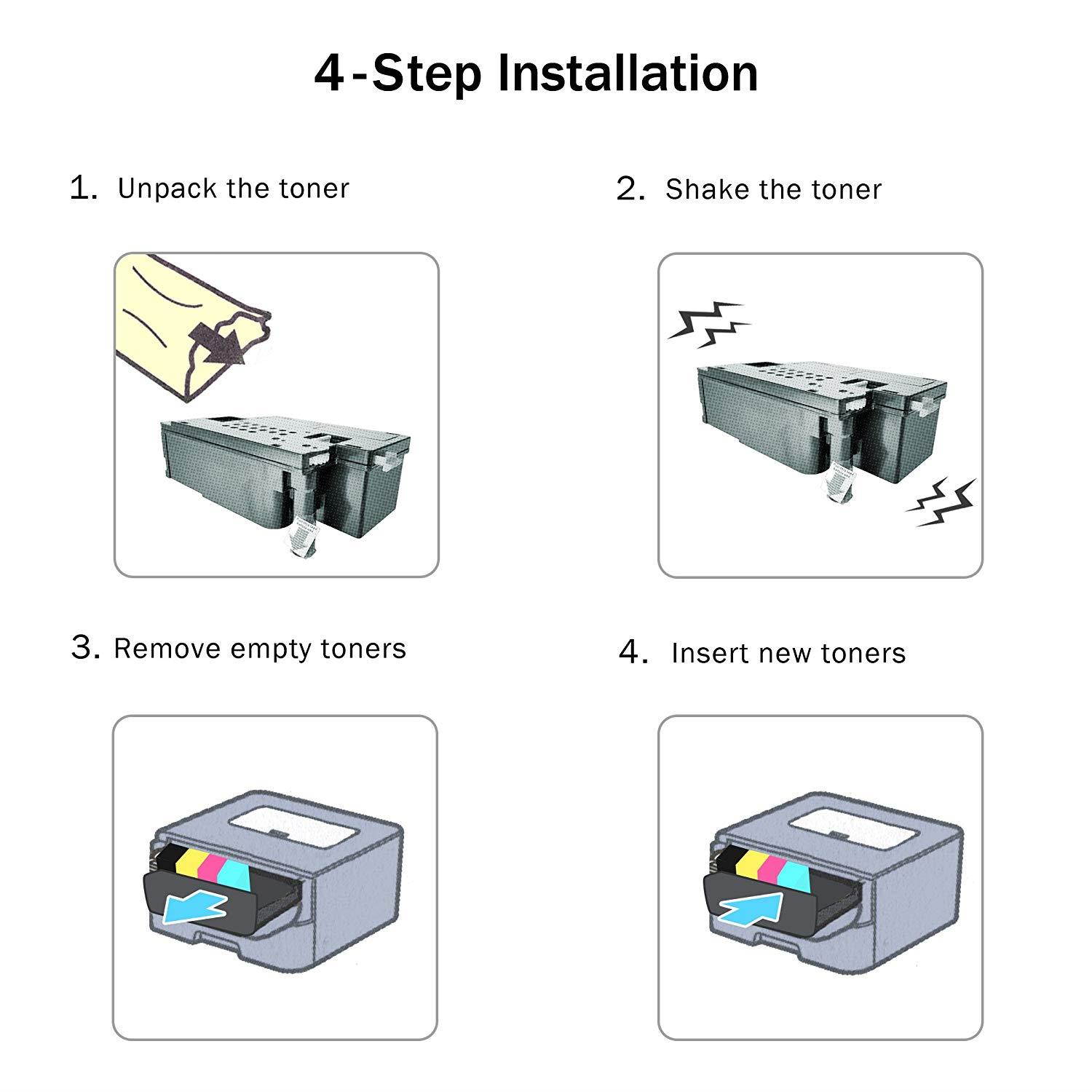Limeink 3 Pack Compatible High Yield Toner Cartridges Replacement for Dell 1250 Laser Printers 1250c 1355cn 1350cnw 1355w 1355cnw C1765nf C1760nw C1765nfw C1760 (1 Cyan, 1 Magenta, 1 Yellow)