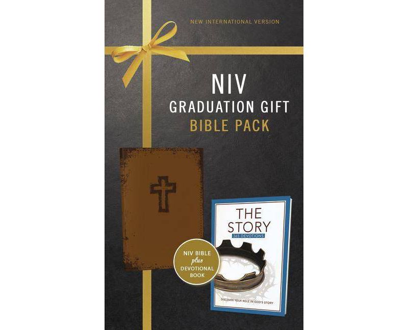 NIV, Graduation Gift, Bible Pack for Him, Brown, Red Letter Edition - by  Zondervan (Mixed Media Product)