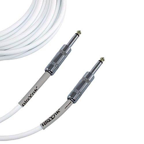 Ploynk 1/4 to 1/4 mono TS Instrument Straight Patch Cable 10 FT foot long White