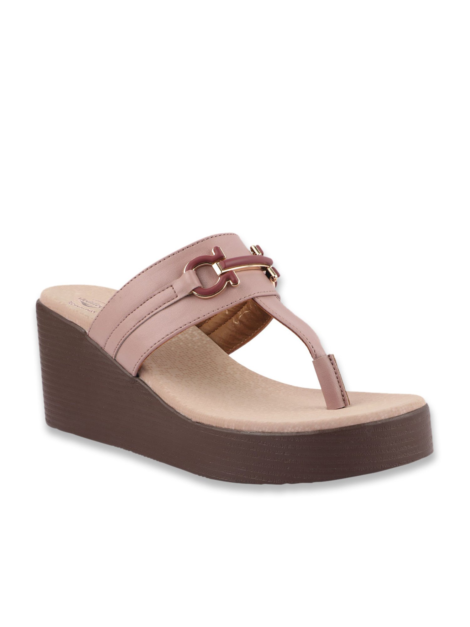 MediFeet Women's Onion Pink T-Strap Wedges