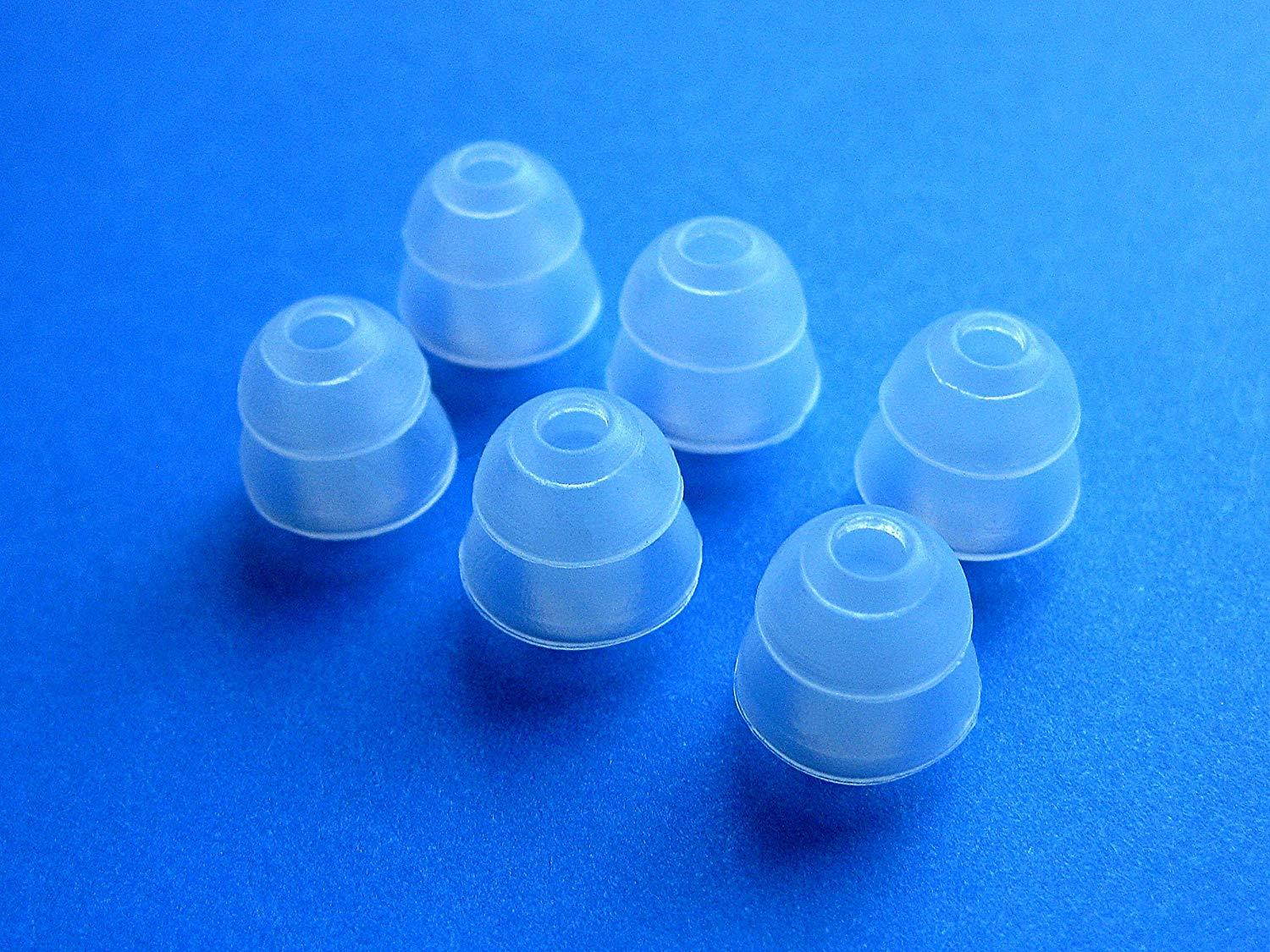 6 Small (S) Clear Double (2 Layer) Flange Earbuds Eartips Set Compatible with Shure SE110, SE115, SE210, SE315, SE420, SE425, SE530 PTH, SE535 in Ear Earphones Headsets