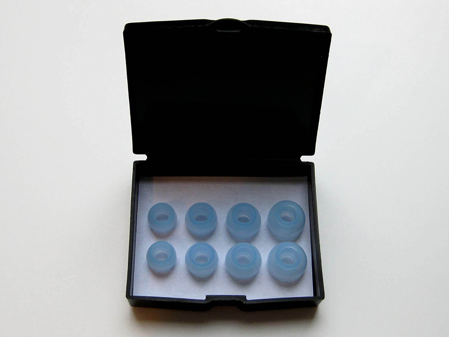 8pcs : 4 Pairs XS/S/M/L Blue Replacement Set Earbuds Eartips for Sennheiser IE Series, CX Series, CXC Series, CXL Series, OCX Series, and MM Series In Ear Earphone Headsets