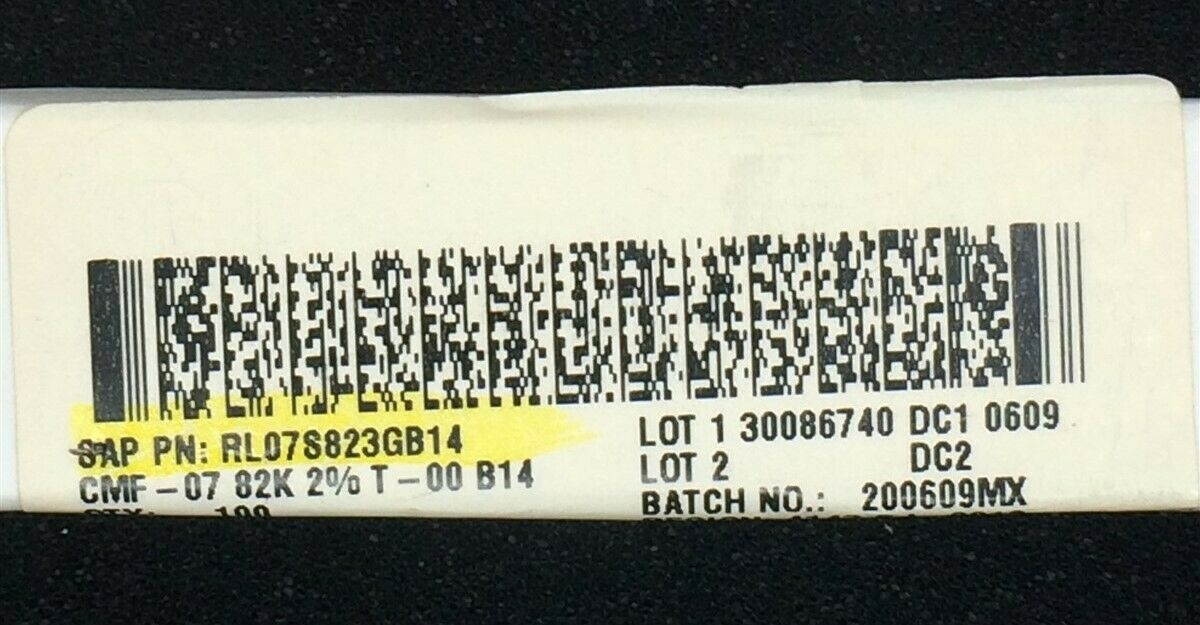 RL07S823GB14 VISHAY RES 82K OHM 1/4W 2% AXIAL 50 PIECES