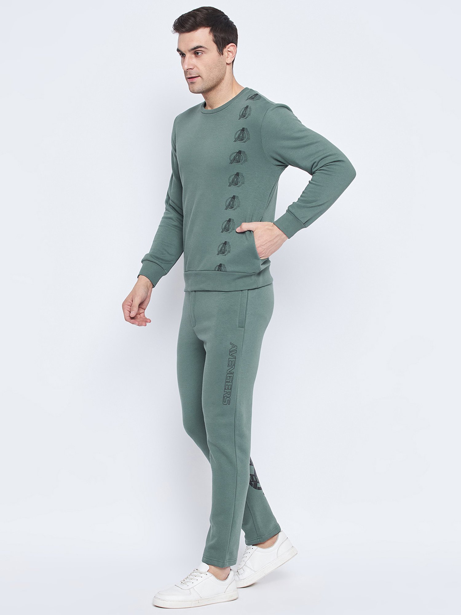 Camla Turkish Blue Regular Fit Marvel Captain America Print Tracksuit