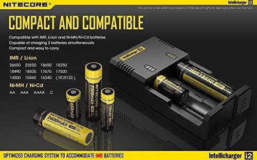 NiteCore NiteCore-i2-V2014-A 2014 New Version Universal Intelligent Charger for Two Batteries Compatible with IMR/Li-Ion, Black
