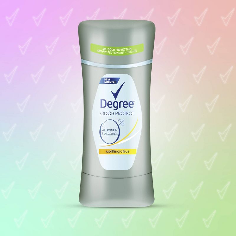 Degree 0% Aluminum Odor Protect Deodorant Stick Uplifting Citrus - 2.6oz