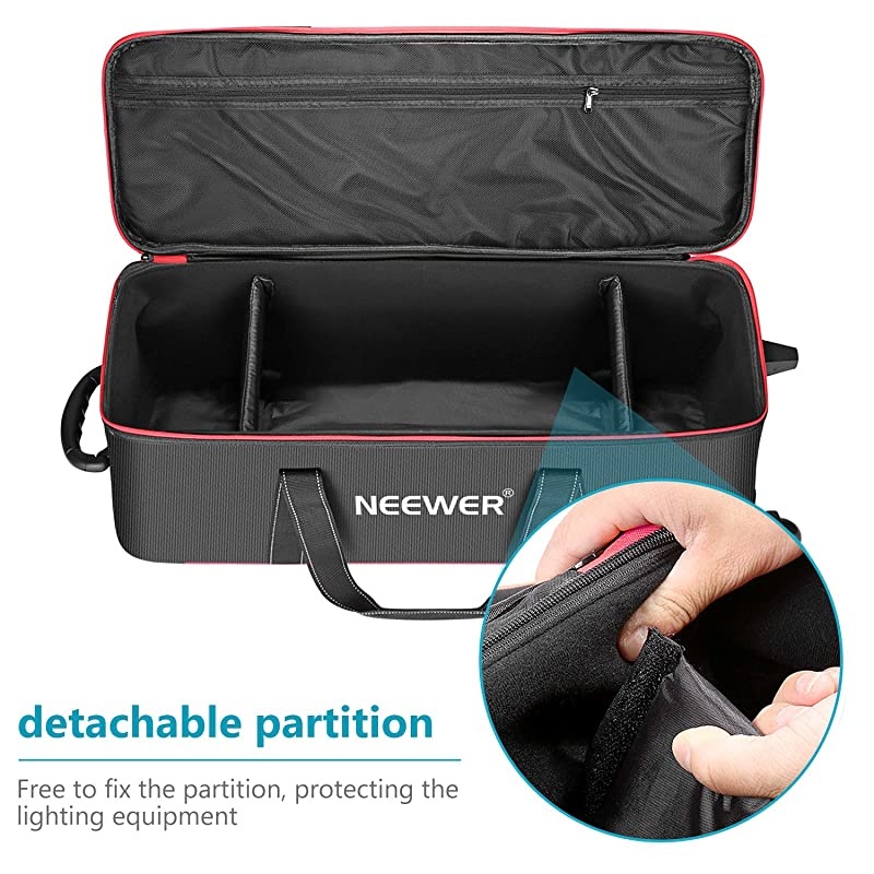 Photo Studio Equipment Trolley Carry Bag 30quotx11quotx11quot77x28x27cm with Straps Padded Compartment Wheel Handle for Light Stand Tripod Strobe Light Umbrella Photo Studio and Other Accessories
