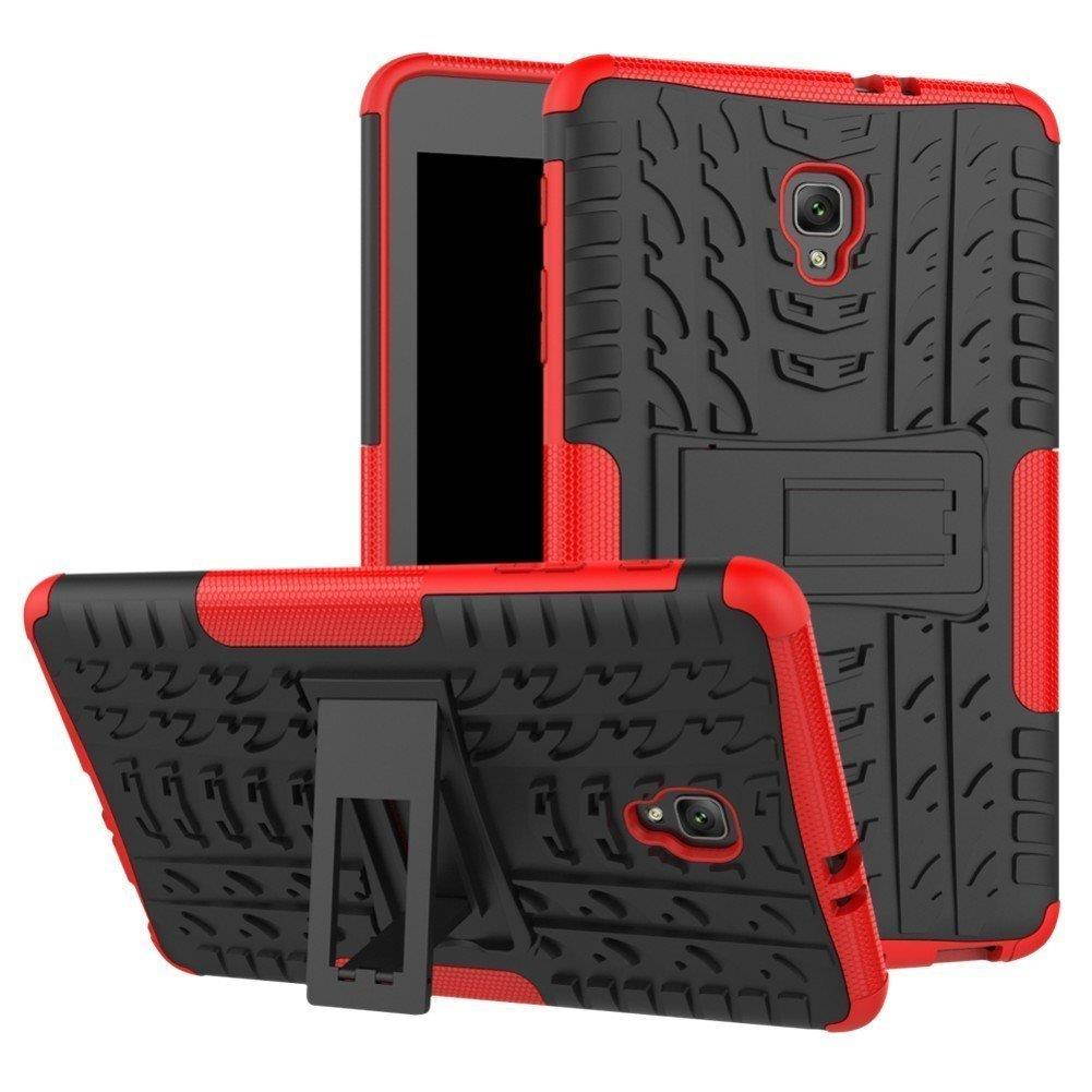 For Tab T380 Case, Hybrid Rugged Heavy Duty Hard Case Cover with Kickstand for Samsung Galaxy Tab A 8.0 2017 SM-T380/T385 / Tab A2 S 2017 (XW/Red)