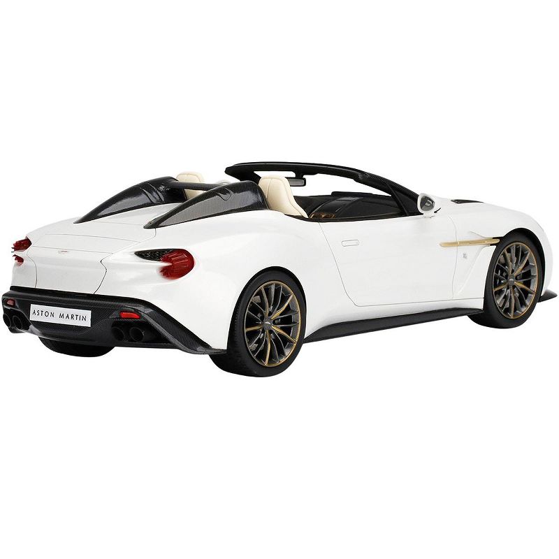 Aston Martin Vanquish Zagato Speedster Escaping White 1/18 Model Car by Top Speed