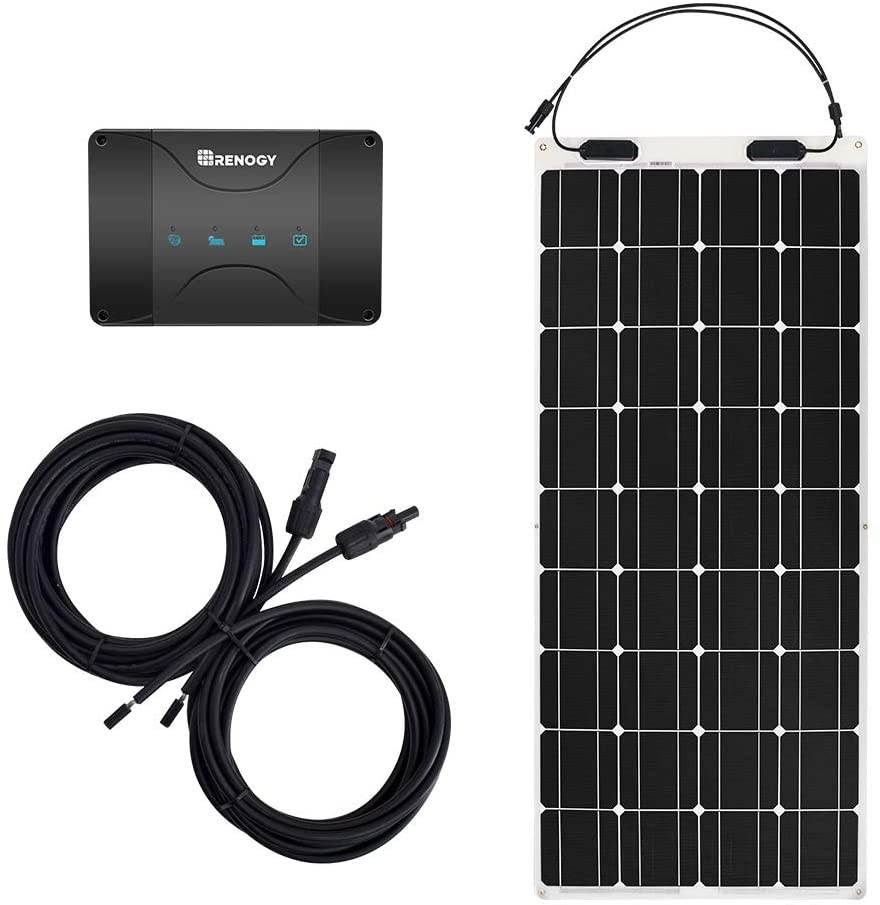 Renogy 100W 12V Flex Solar Bundle with 30A Dual Battery Charging Controller