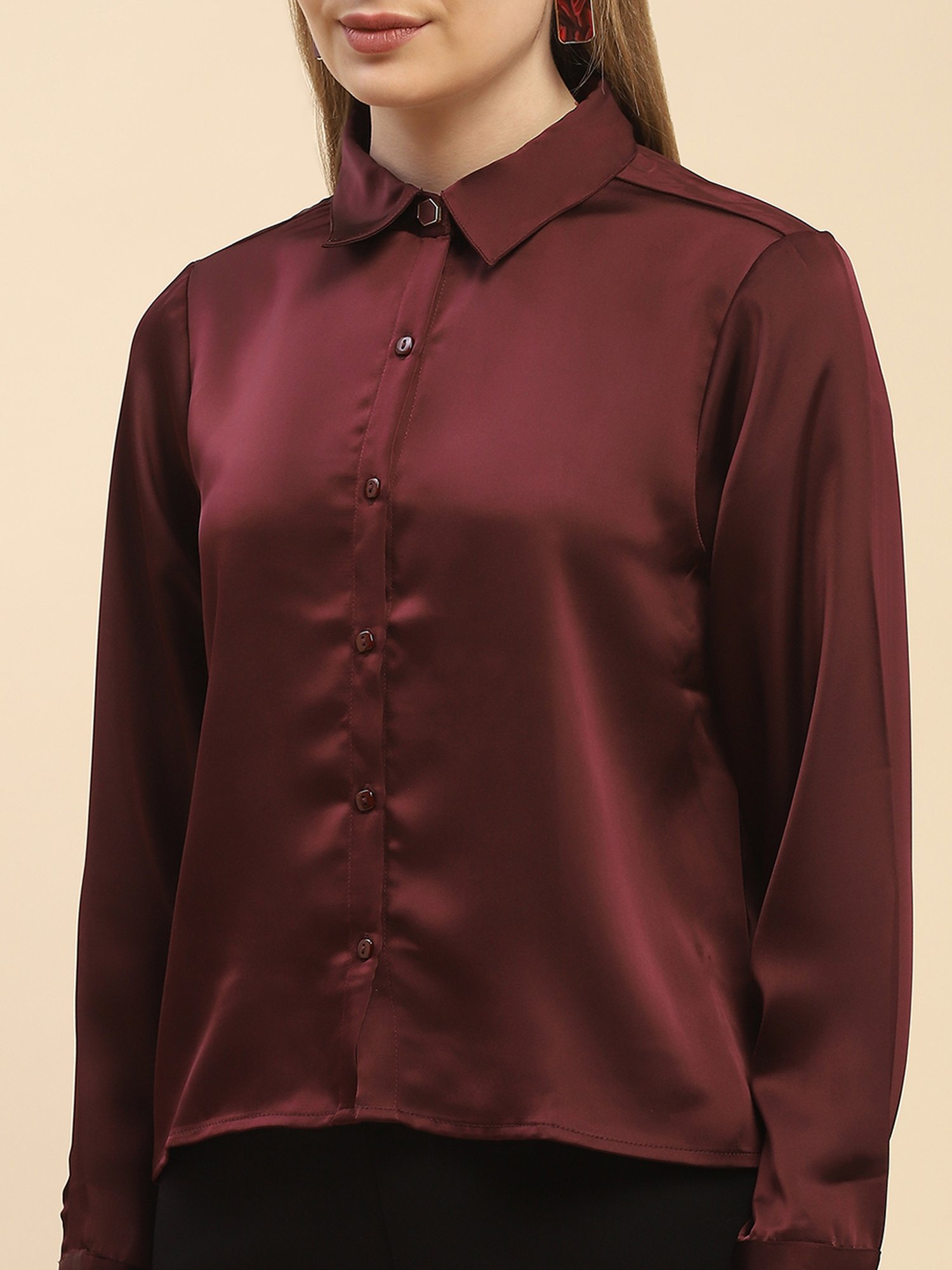 Camla Maroon Regular Fit Shirt