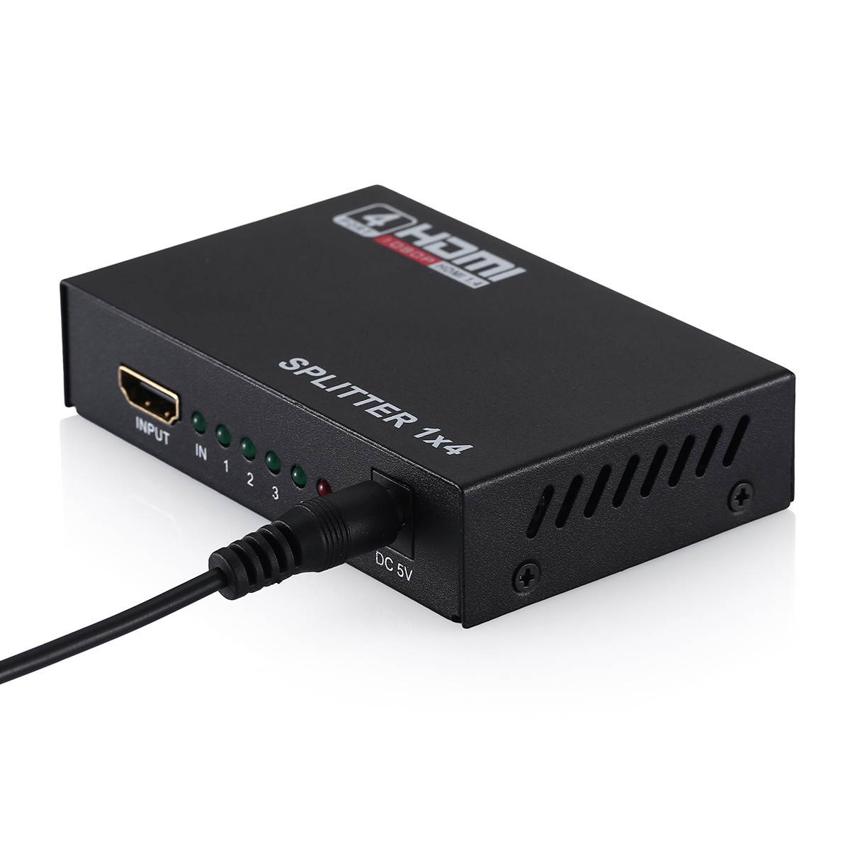 Full HD HDMI Splitter 1x4 4 Port 1 in 4 out Hub Repeater Amplifier v1.4 3D 1080p