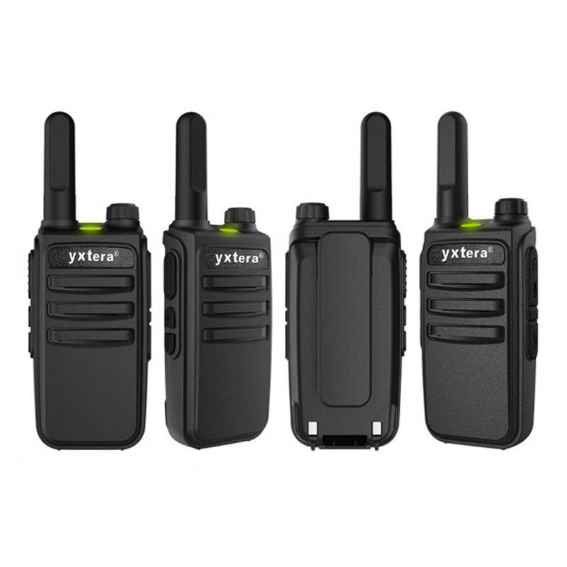 2pcs Mini walkie talkies Rechargeable Long Range with earpiece and mic, UHF Handheld Transceiver wokitokis radios with Li-ion Battery and Charger