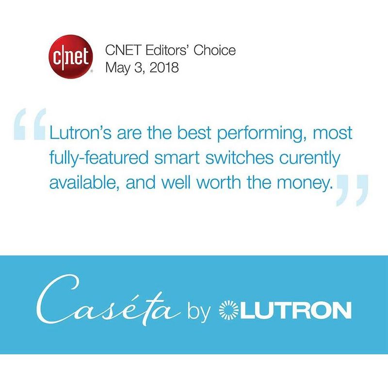 Lutron Caseta Wireless Smart Lighting Dimmer Switch and Remote Kit for Wall & Ceiling Lights | P-PKG1W-WH | White