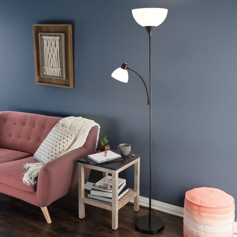 Torchiere Floor lamp Black (Includes LED Light Bulb) - Lavish Home