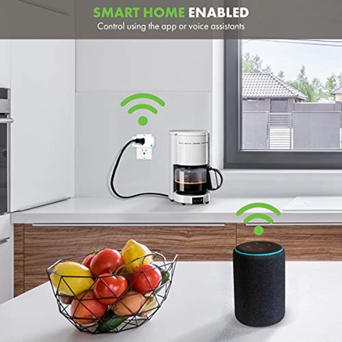 TOPGREENER TGWF115PQM Mini Wi-Fi Plug with Energy Monitoring, Mini Smart Outlet, Control Lights and Appliances from Anywhere, No Hub Required, Compatible with Alexa and Google Assistant