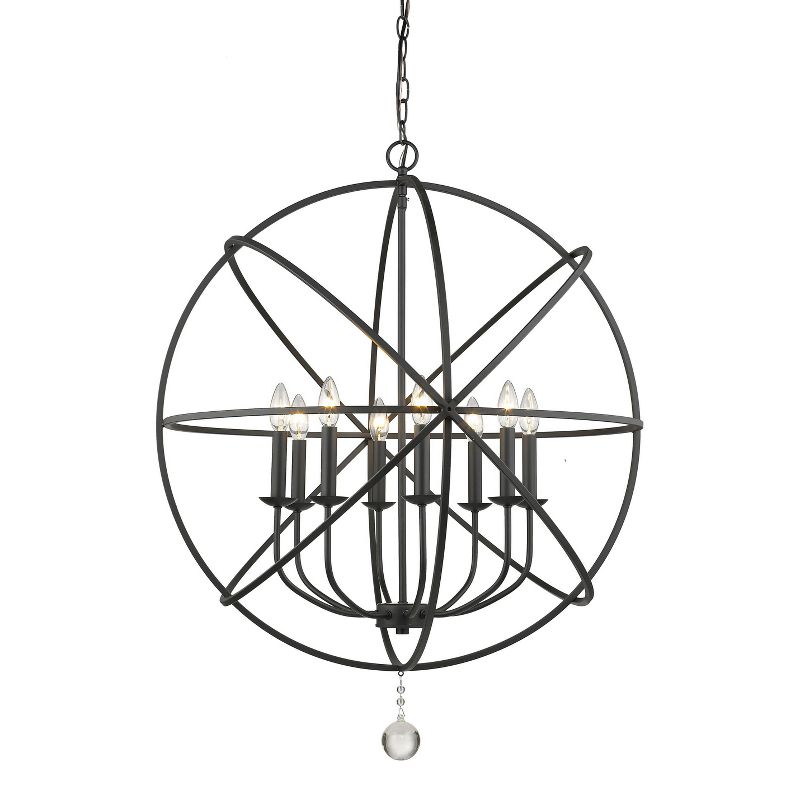 8 Light Chandelier Matte Black - Aurora Lighting