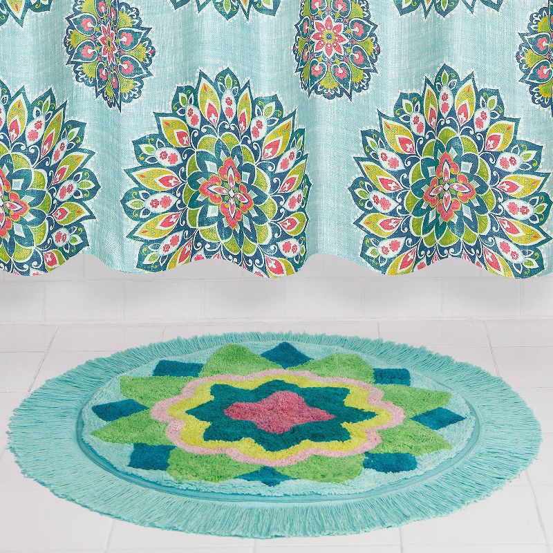 Ariel Medallion Bath Rug Green - Allure Home Creations