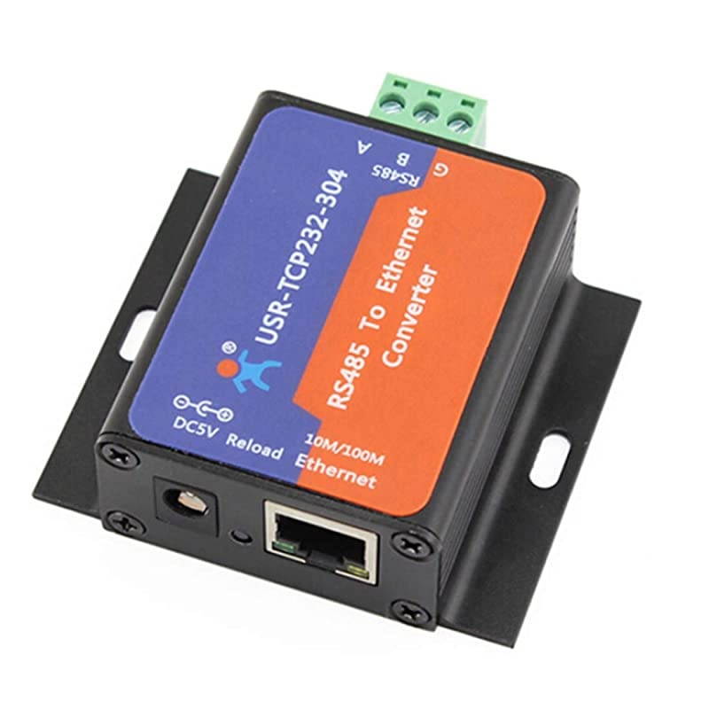 Port Serial Server RS232 RS485 RS422 Serial to Ethernet Converter DC 5V Transparent Transmission Between RS232/RS485/RS422 Ethernet Serial Data Communication Device (TCP232-304 RS485 Port)