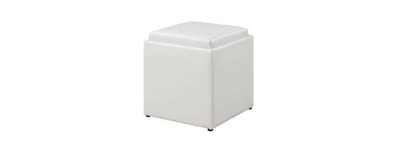 Park Avenue Single Ottoman with Stool White - Breighton Home