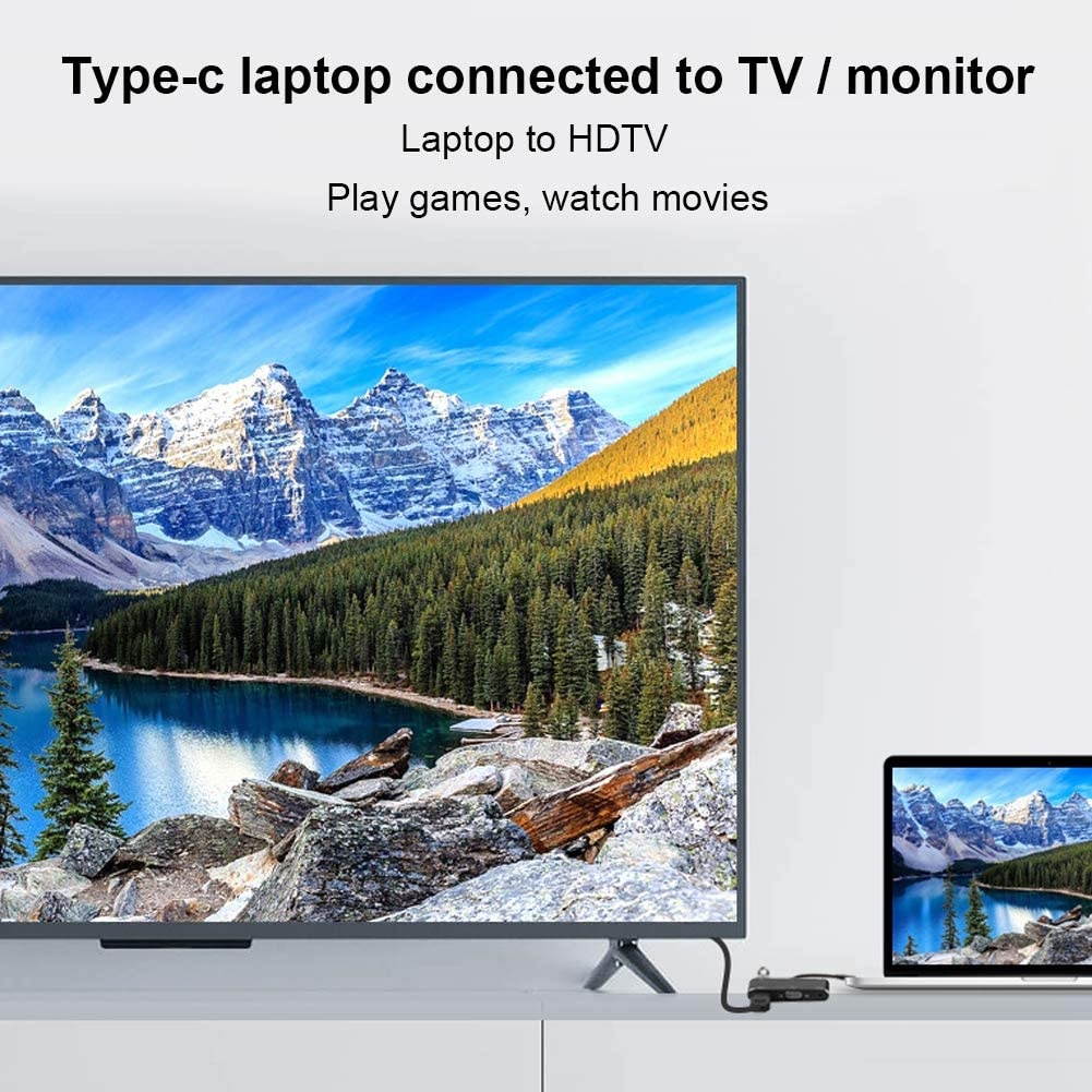 01 USB Docking Station, USB Docking Station Portable Stable Gigabit Ethernet Type-C 5-in-1 Anti-Impact Type-C Docking Station, for Mobile Phone Computer Windows