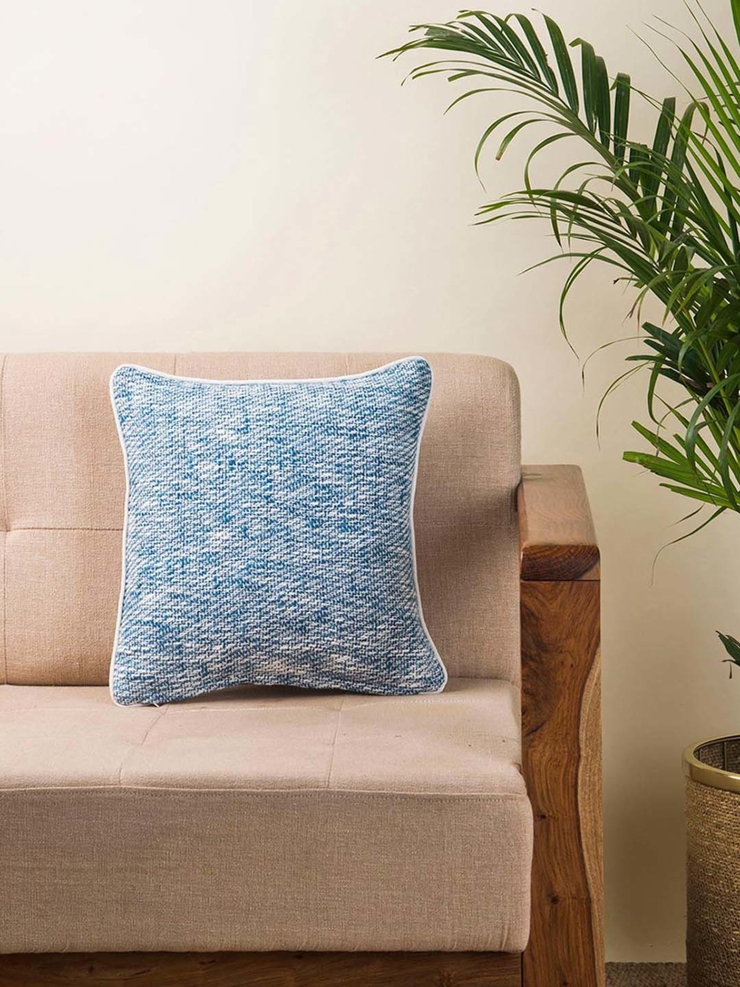 Fabindia Standalone Blue Cotton Cushion Cover
