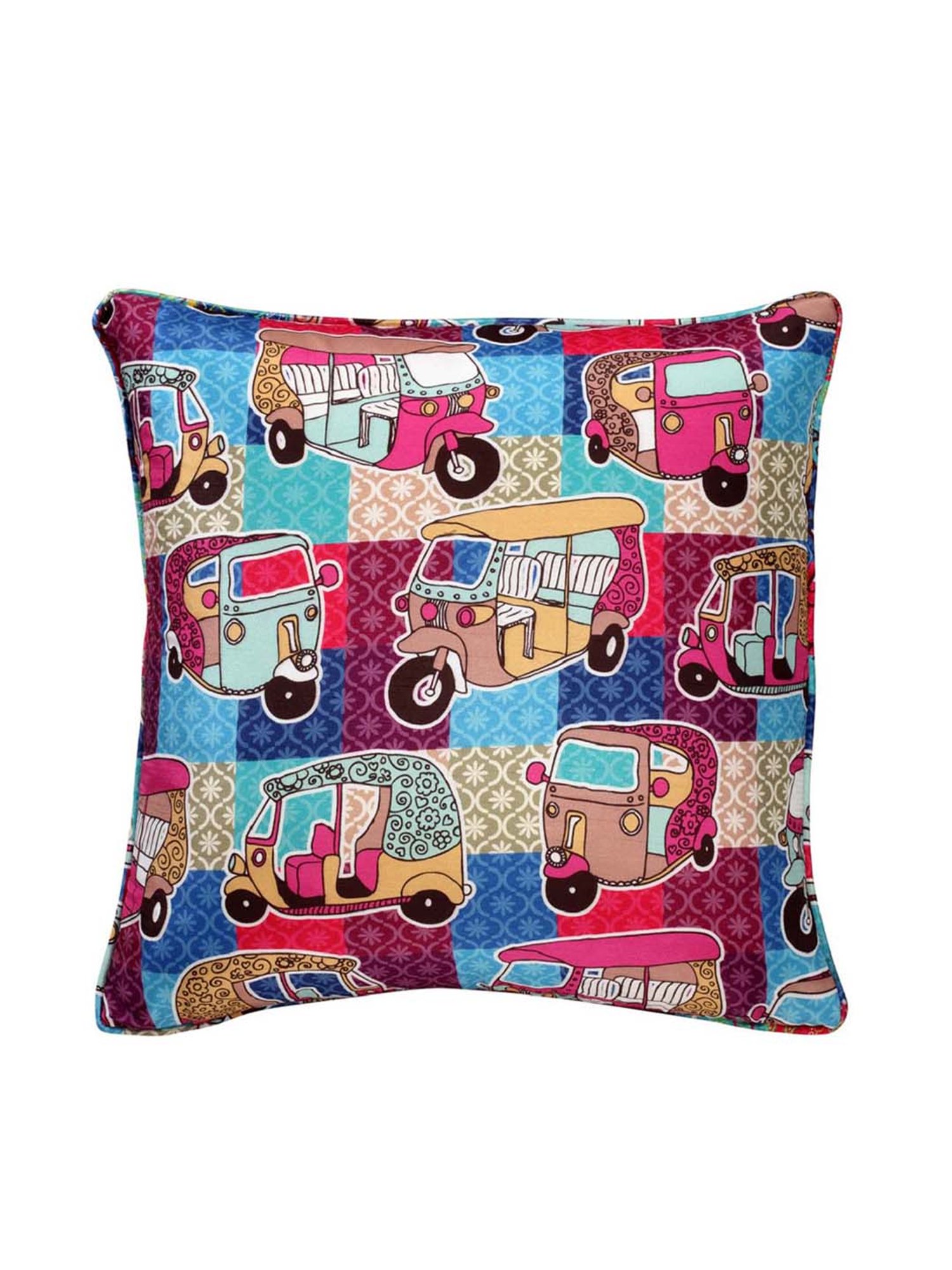 Swayam Multicolor Cotton 40 cm x 40 cm Cushion Covers - Set of 2