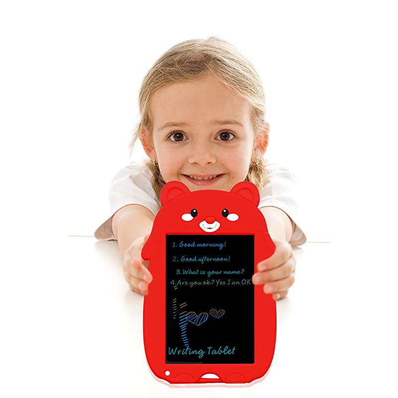 LCD Writing Tablet for Birthday GiftKids Toy 85 Inch Colorful LCD Writing Tablet Electronic Writings Pads Drawing Gifts for Kids Office Blackboard Erase Button Lock IncludedRedMc