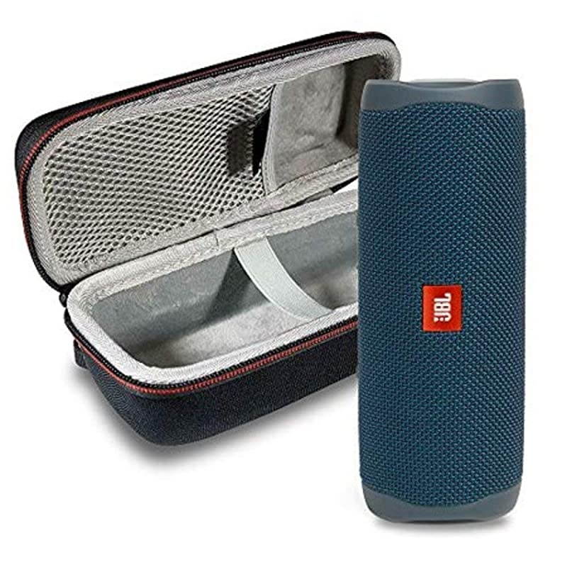 Flip 5 Waterproof Portable Wireless Bluetooth Speaker Bundle with Hardshell Protective Case Blue