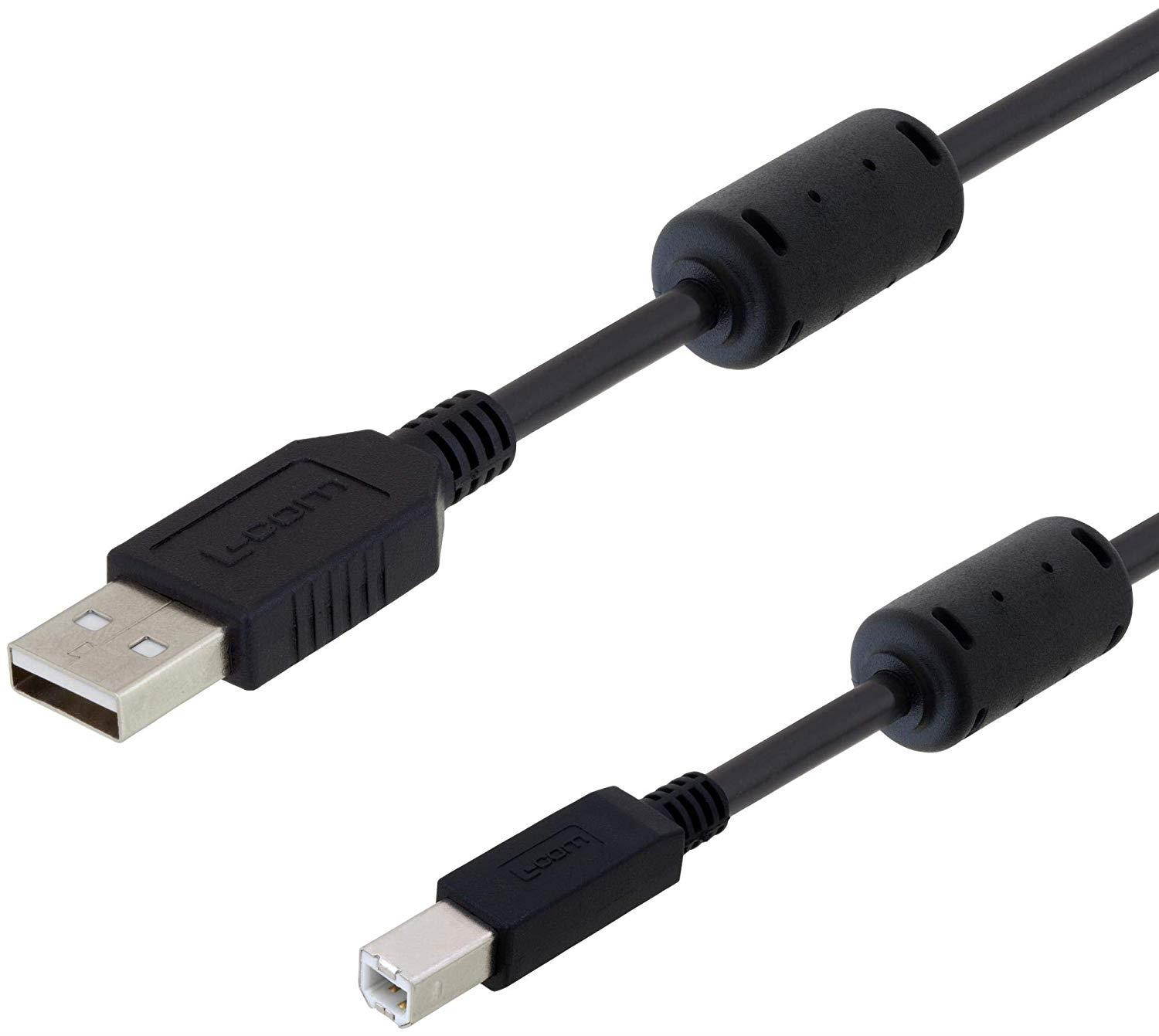 L-COM - U2A00016-2M - USB Cable, 2.0 Type A-Type B Plug, 6.6FT