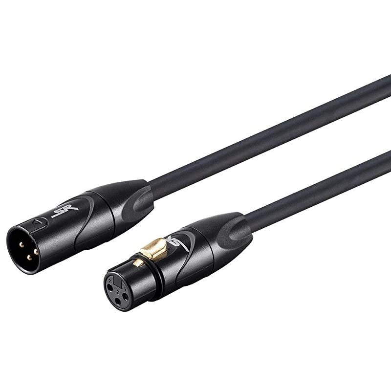 XLR Male to XLR Female Cable [Microphone & Interconnect] - 1.5 Feet | Gold Plated, 16AWG - Stage Right Series