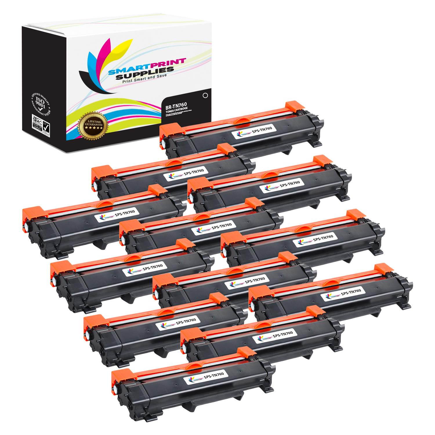 Smart Print Supplies Compatible TN760 TN-760 Black High Yield Toner Cartridge Replacement for Brother HL-L2350DW L2370DW L2395DW, MFC-L2710DW L2750DW, DCP-L2550DW Printers (3,000 Pages) - 12 Pack